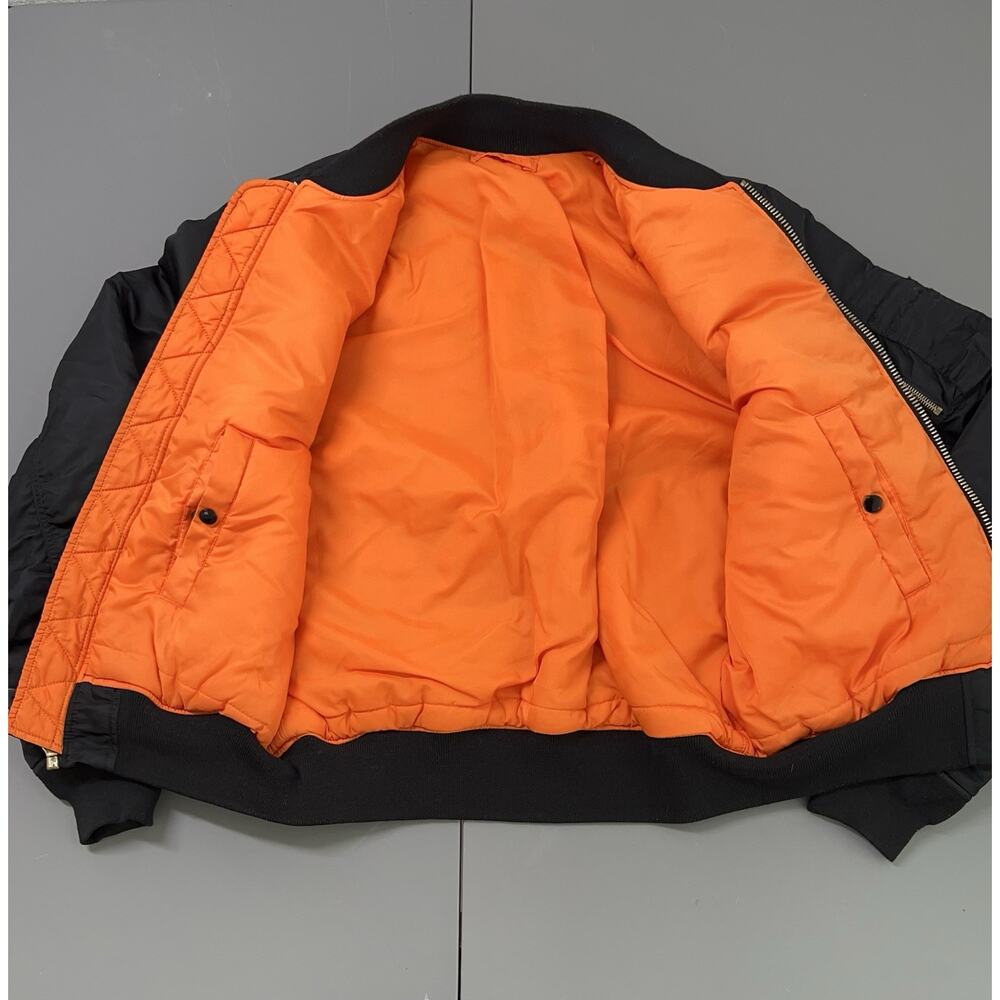 Alpha industries ma-1 Bomber Jacket Black XL Reversible Orange - Picture 3 of 15